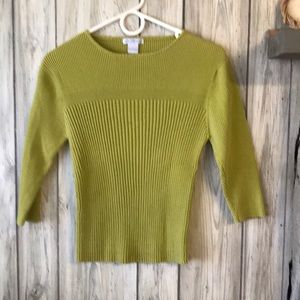 Erik Stewart green ribbed sweater SZ Large